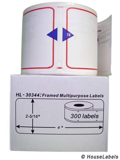 Picture of Dymo - 30344 Red-framed Shipping Labels (6 Rolls – Best Value)