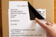 Picture of HouseLabels’ brand – 1 Labels per Sheet – BLACKOUT Technology (400 Sheets – Shipping Included)