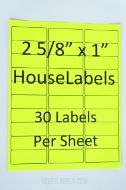 Picture of HouseLabels’ brand – 30 Labels per Sheet – NEON YELLOW (100 Sheets – Best Value)