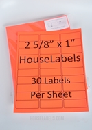 Picture of HouseLabels’ brand – 30 Labels per Sheet – NEON RED (100 Sheets – Best Value)