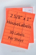 Picture of HouseLabels’ brand – 30 Labels per Sheet – NEON RED (200 Sheets – Best Value)