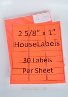 Picture of HouseLabels’ brand – 30 Labels per Sheet – NEON RED (200 Sheets – Best Value)