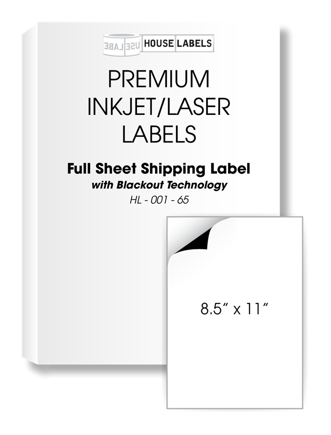 Picture of HouseLabels’ brand – 1 Labels per Sheet – BLACKOUT Technology (100 Sheets – Shipping Included)
