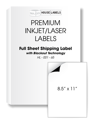 Picture of HouseLabels’ brand – 1 Labels per Sheet – BLACKOUT Technology (200 Sheets – Shipping Included)