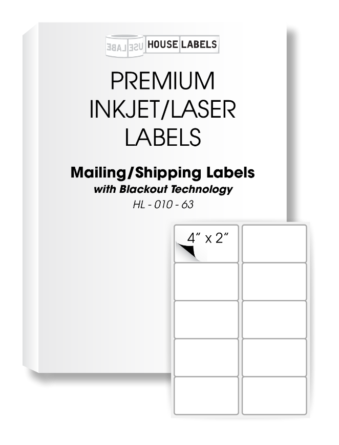 Picture of HouseLabels’ brand – 10 Labels per Sheet – BLACKOUT Technology (200 Sheets – Best Value)