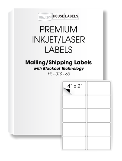 Picture of HouseLabels’ brand – 10 Labels per Sheet – BLACKOUT Technology (400 Sheets – Shipping Included)