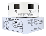 Picture of BROTHER-Compatible DK-1218 Round Labels (Diameter 1"/25.4mm; 1000 Labels per Roll) -- BPA Free!