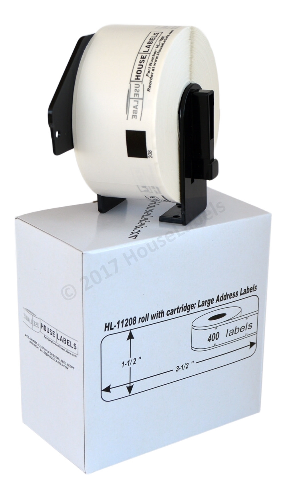 Brother Genuine DK-1209 Small Address Paper Label Roll, Die-Cut Paper
