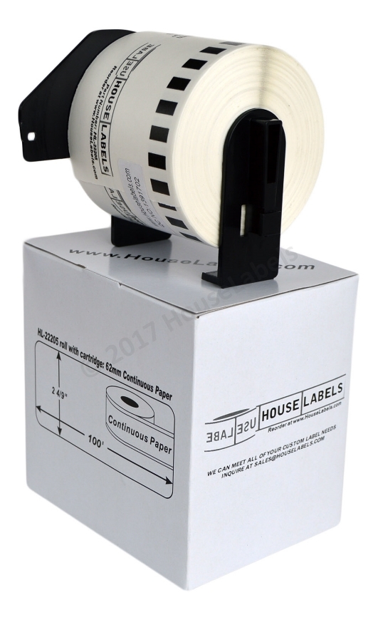 Picture of 12 Rolls, Brother DK-2205 (DK22205) with permanent cartridge