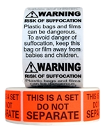 Picture of FBA Combo Pack (1 Roll Of Suffocation Warning Stickers And 1 Roll of "This is A Set Do Not Separate" Stickers) Everything You need to Label Your Products Ready For FBA