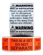 Picture of FBA Combo Pack (1 Roll Of Suffocation Warning Stickers And 1 Roll of "This is A Set Do Not Separate" Stickers) Everything You need to Label Your Products Ready For FBA