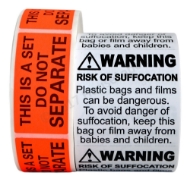 Picture of FBA Combo Pack (1 Roll Of Suffocation Warning Stickers And 1 Roll of "This is A Set Do Not Separate" Stickers) Everything You need to Label Your Products Ready For FBA