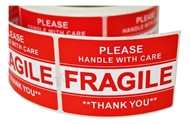 Picture of (9 Rolls , 500 Labels) Pre-Printed 2x3 Fragile Please HANDLE WITH CARE. Best Value