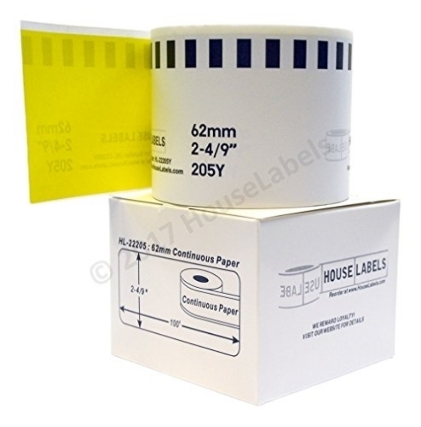 Picture of Brother DK-2205 YELLOW (11 Rolls + Removable Cartdidge - Free Shipping)