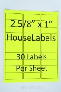 Picture of HouseLabels’ brand – 30 Labels per Sheet – NEON YELLOW (25 Sheets – Best Value)