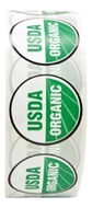 Picture of 44 Rolls (44000 labels) USDA Organic Labels 1 Inch Round Circle Adhesive Stickers