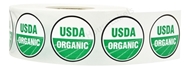 Picture of 80 Rolls (60000 labels) USDA Organic Labels 1 Inch Round Circle Adhesive Stickers