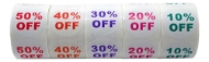 Picture of Discount Labels Combo Pack - 15 Rolls, 3 Rolls of each % Discount (10-50%)