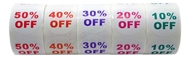 Picture of Discount Labels Combo Pack - 45 Rolls, 9 Rolls of each % Discount (10-50%)