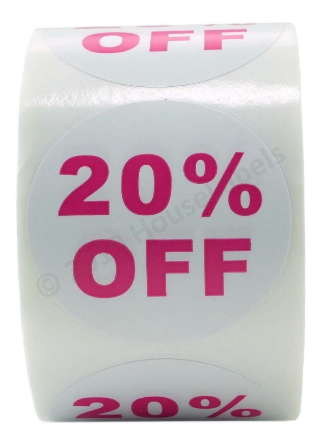 Picture of Discount Labels - 20% Off (16 Rolls - Best Value)