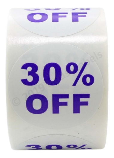 Picture of Discount Labels - 30% Off (16 Rolls - Best Value)