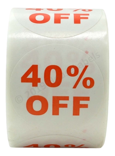 Picture of Discount Labels - 40% Off (72 Rolls - Best Value)