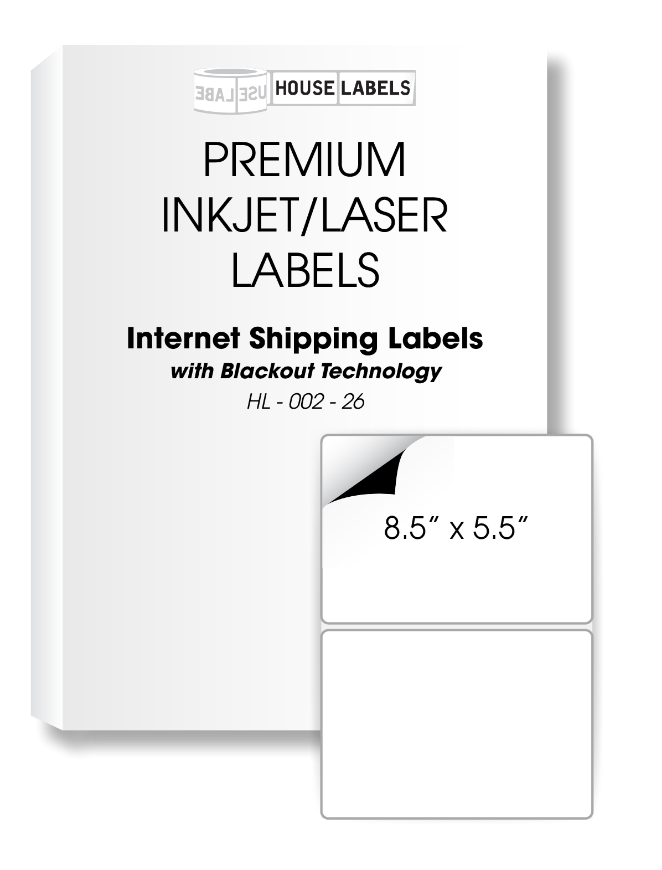 Picture of HouseLabels’ brand – 2 Labels per Sheet – BLACKOUT Technology (Shipping Excluded)