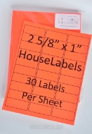 Picture of HouseLabels’ brand – 30 Labels per Sheet – NEON RED (Shipping Excluded)