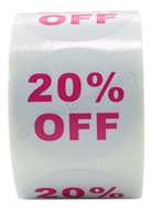 Picture of Discount Labels - 20% Off (1 Roll - Best Value)