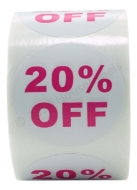 Picture of Discount Labels - 20% Off (1 Roll - Best Value)