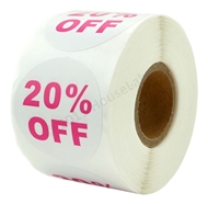 Picture of Discount Labels - 20% Off (1 Roll - Best Value)