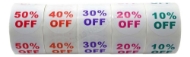 Picture of Discount Labels One Pack - 10 Rolls, 2 Rolls of each % Discount (10-50%)