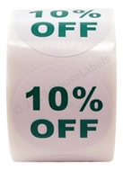 Picture of Discount Labels - 10% Off (2 Rolls - Best Value)
