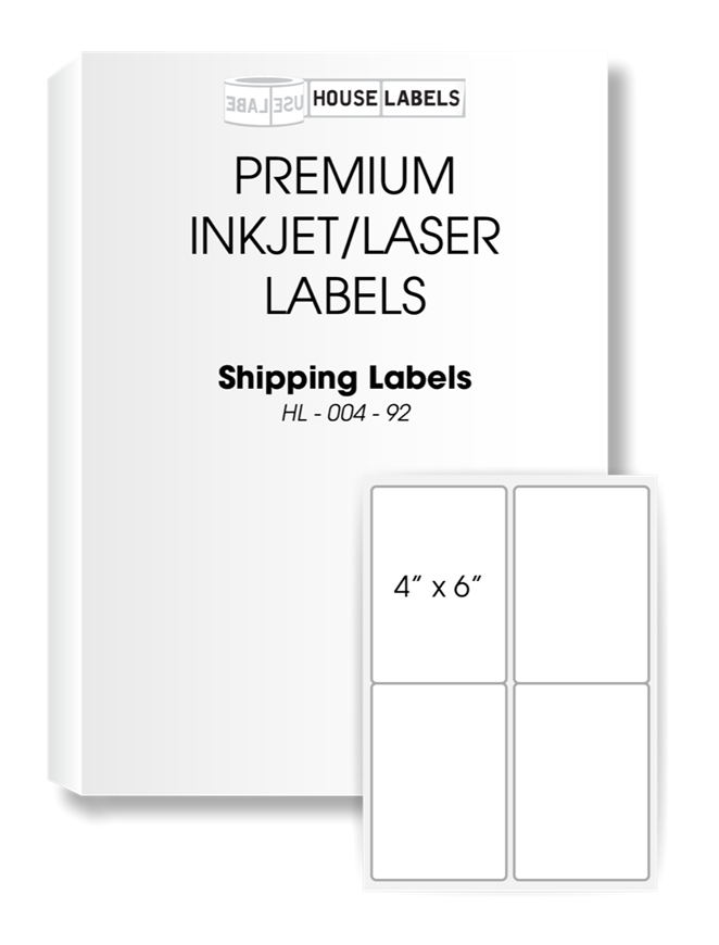 Picture of HouseLabels’ brand – Large Format 4 Labels per Sheet (200 Sheets – Shipping Included)