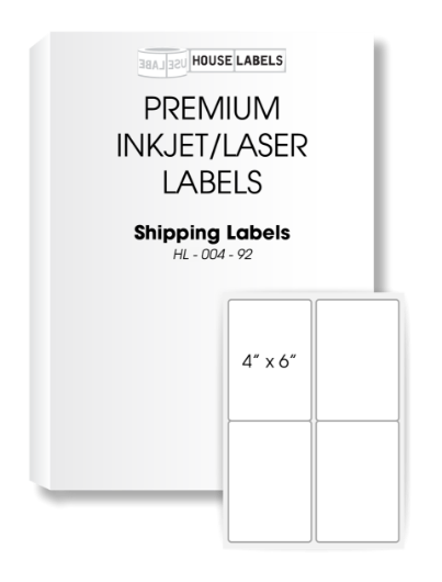 Picture of HouseLabels’ brand – Large Format 4 Labels per Sheet (2000 Sheets – Best Value)