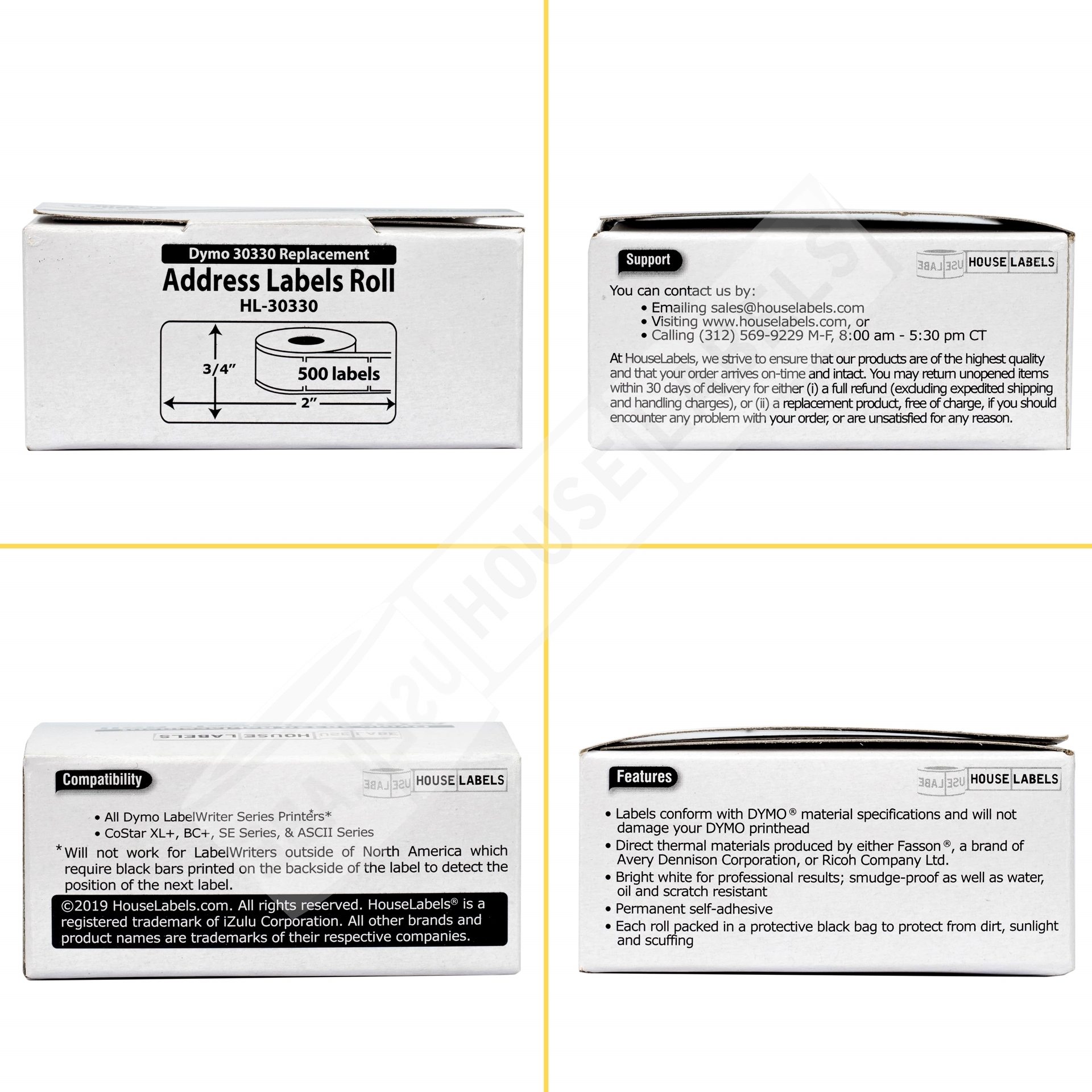 DYMO 30330 Return Address Label | White | HouseLabels.com