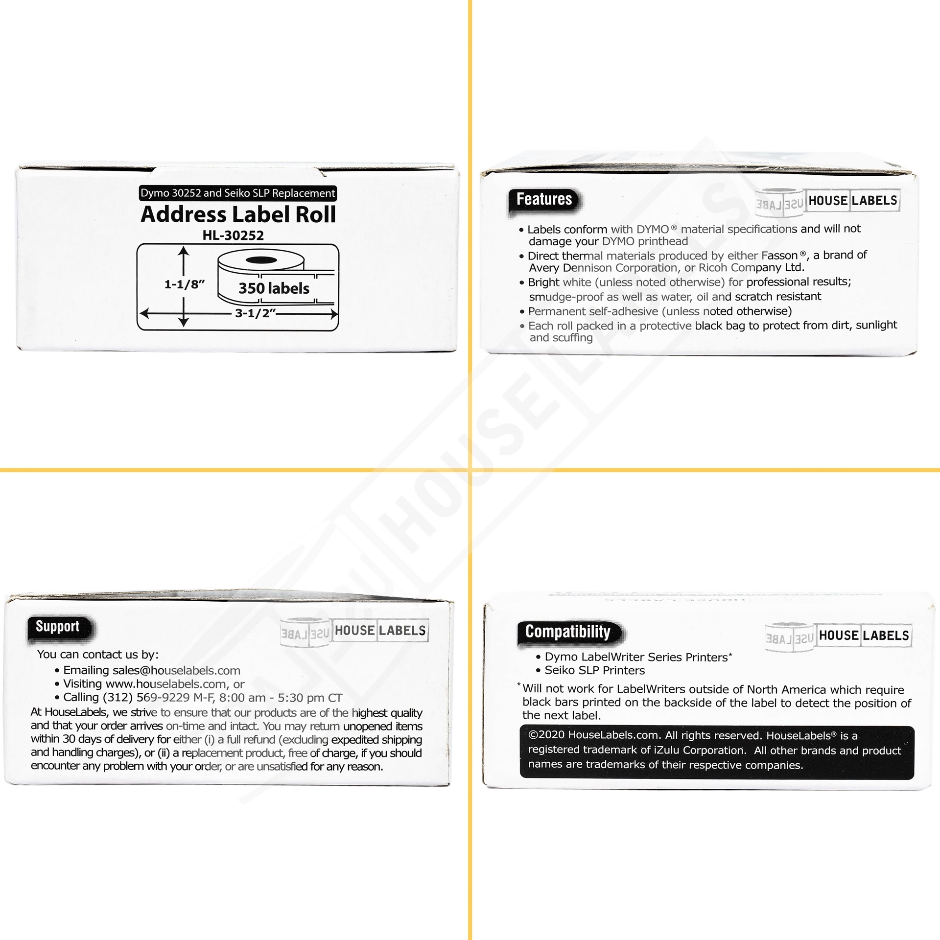 DYMO 30252 | Yellow | HouseLabels.com