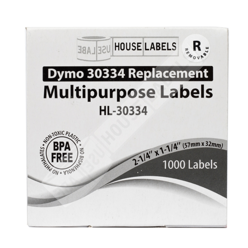 Self-adhesive labels for all printers - HouseLabels.com. Dymo 30334 Removable Multipurpose ...