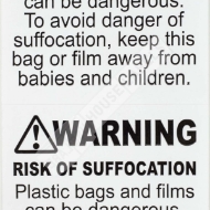 Picture of 10 Rolls (500 Labels Per Roll) Pre-Printed 2x2 FBA Approved Suffocation Warning Labels. Best Value