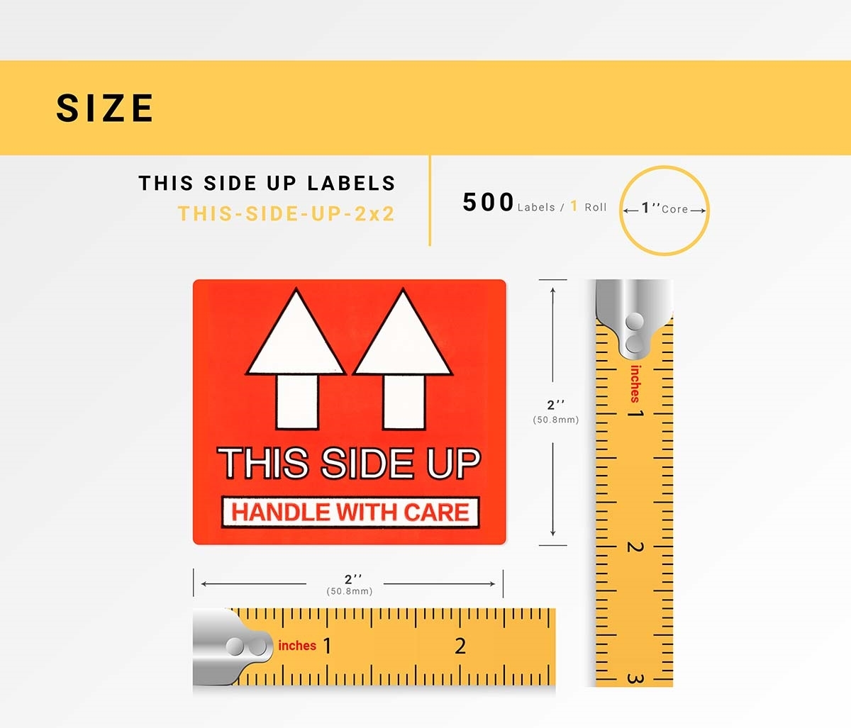 This Side Up Label Printable Hybsk Fluorescence Green/red Arrow Stickers  Total 500 Labels Per Roll 2 Inch Lab Address Labels Sheet