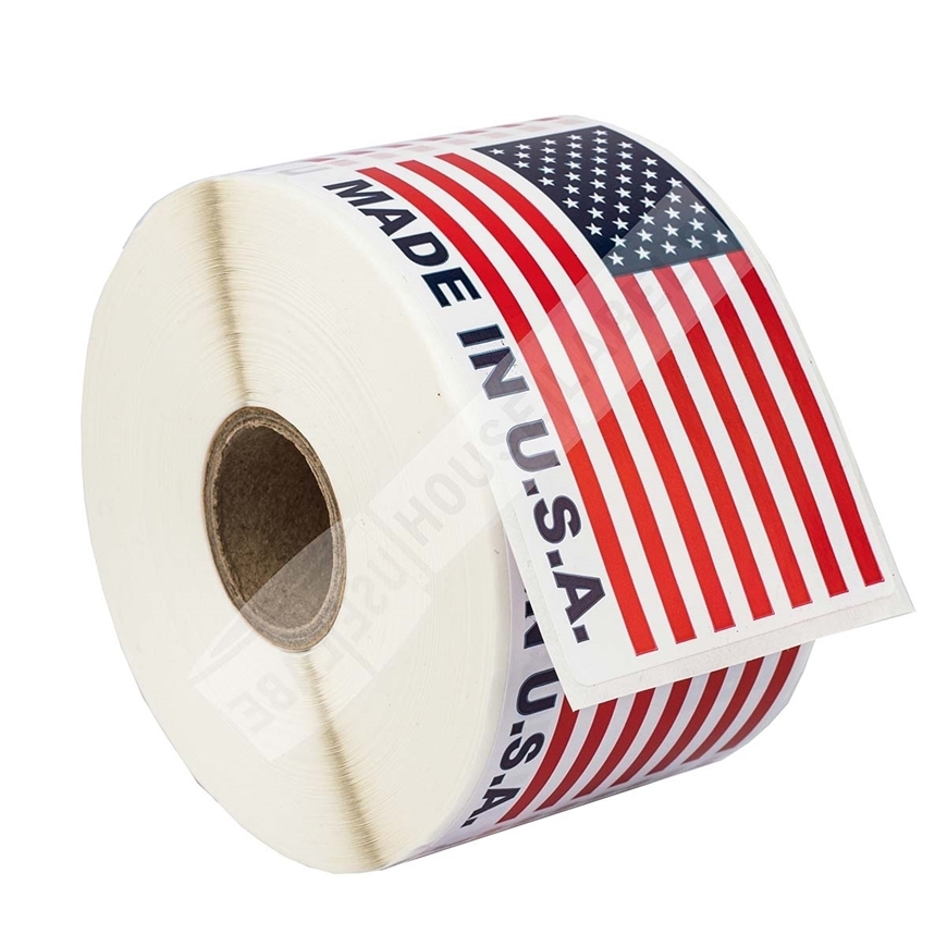 Picture of (1 Roll, 500 Labels) Pre-Printed 2x3 Made In USA Labels. Best Value