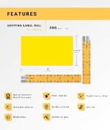 Picture of Dymo - 30256 YELLOW Shipping Labels with Removable Adhesive