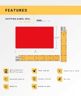 Picture of Dymo - 30256 RED Shipping Labels with Removable Adhesive