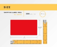 Picture of Dymo - 30256 RED Shipping Labels with Removable Adhesive