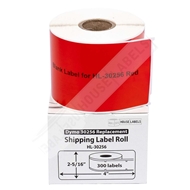 Picture of Dymo - 30256 RED Shipping Labels with Removable Adhesive (25 Rolls – Best Value)