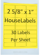 Picture of HouseLabels’ brand – 30 Labels per Sheet – YELLOW