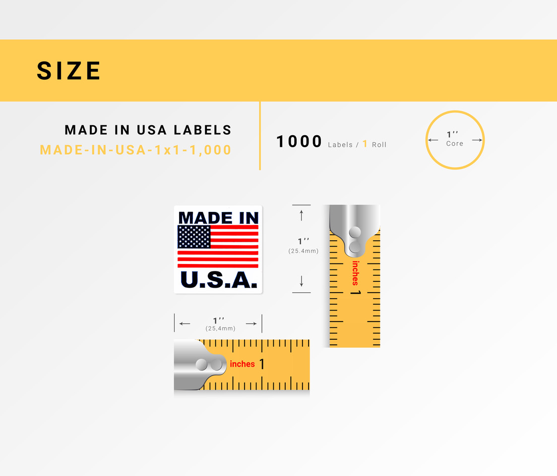 MADE IN USA 1x1 | 20 Roll | HouseLabels.com