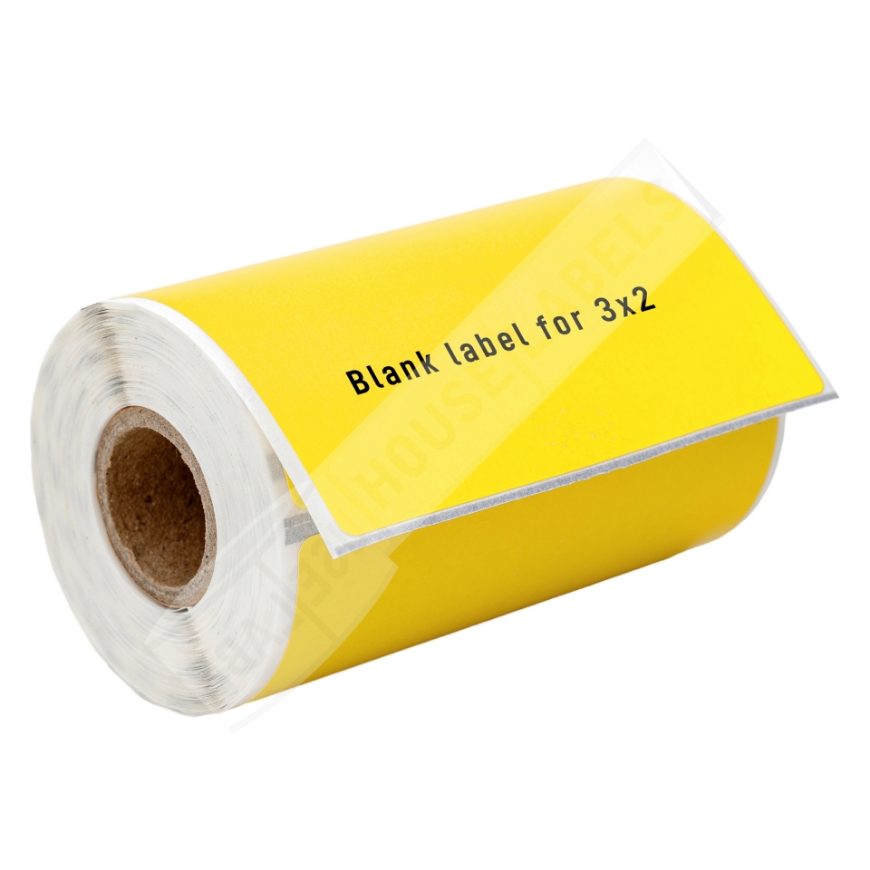 Buy Zebra Direct Thermal Labels 3x2core in Yellow Color