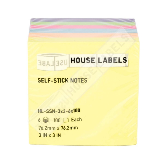 Picture of SELF STICK NOTES, MIXED COLOR – 3 x 3 - (  8 Packs – Best Value)
