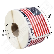 Picture of (1 Roll, 500 Labels) Pre-Printed 2x3 Made In USA Labels. Best Value